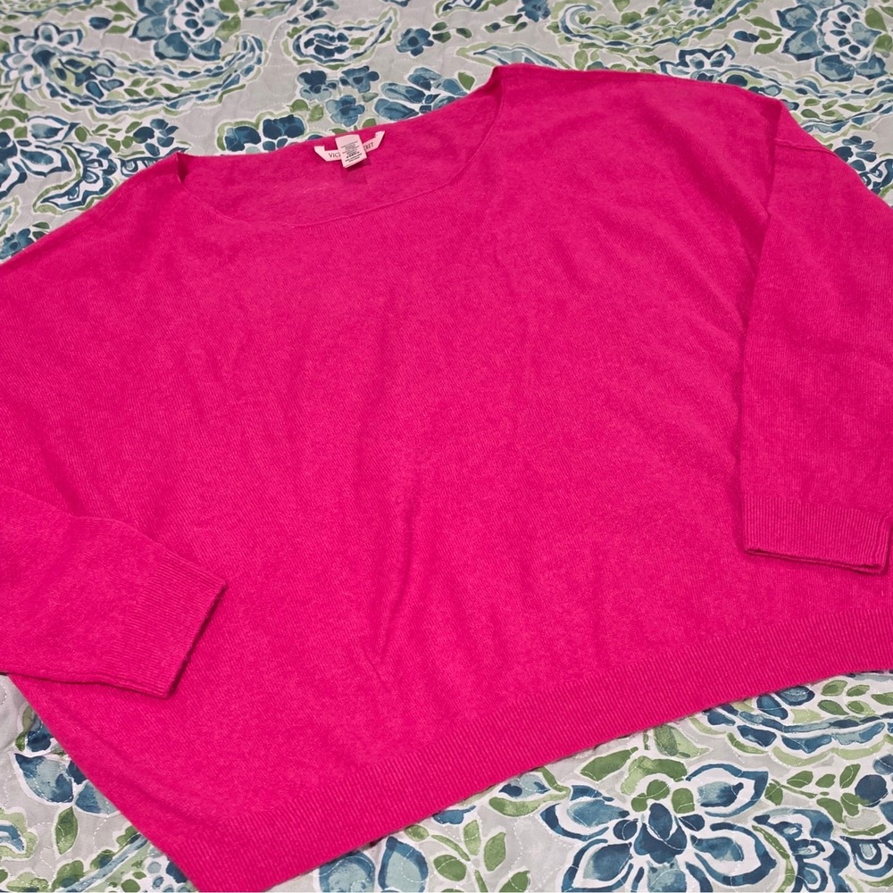 Victoria's Secret Pink Scoop Neck Raglan Pullover Sweater 2XL Wool Blend